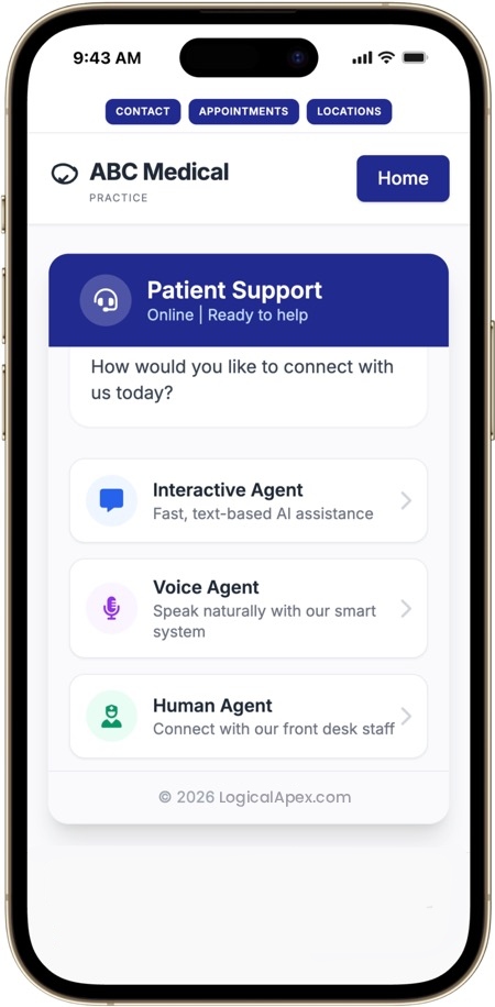 Increase Patient Conversions with Frictionless AI Agent App